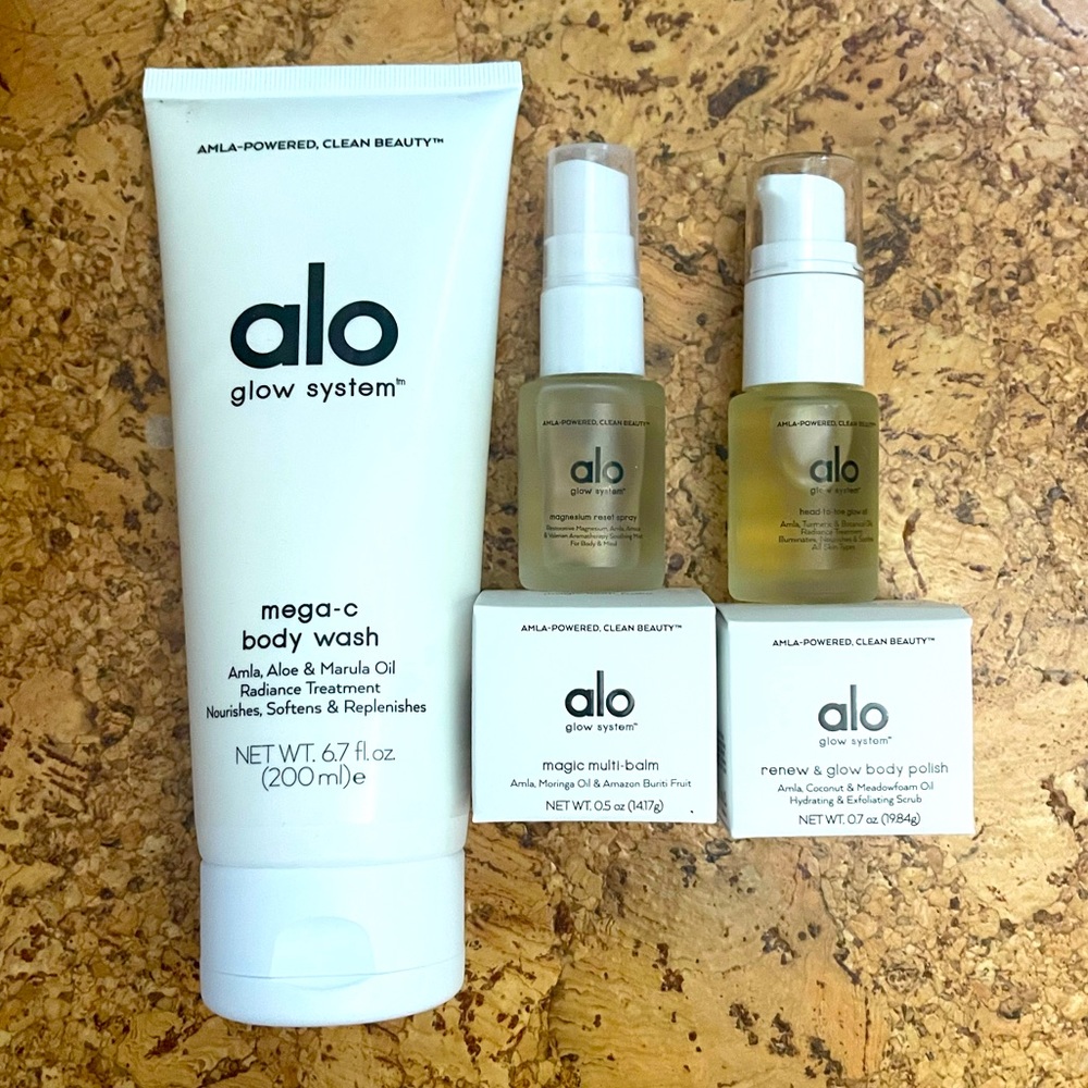 NIB NWT AloYoga Glow system beauty products